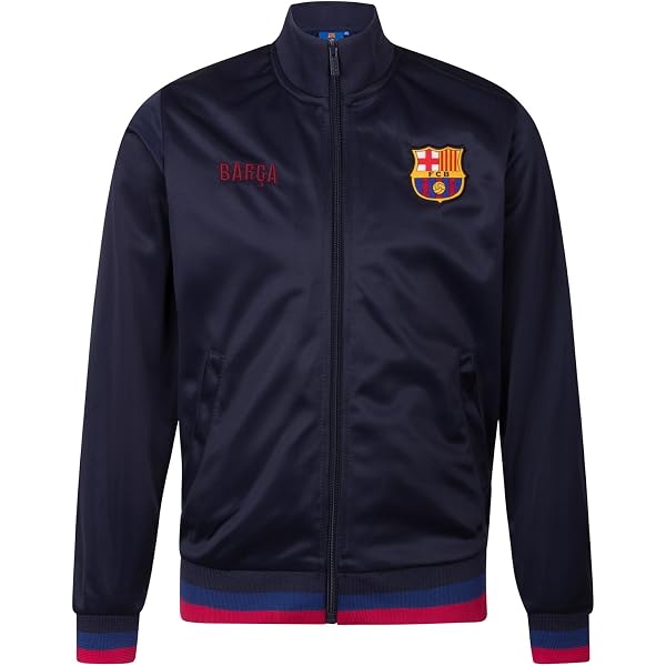 FC Barcelona Official Gift Boys Retro Track Top Jacket Navy 12-13